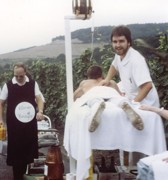 "Norbert Hoffzimmer 1987 bei der mobilen Massage"